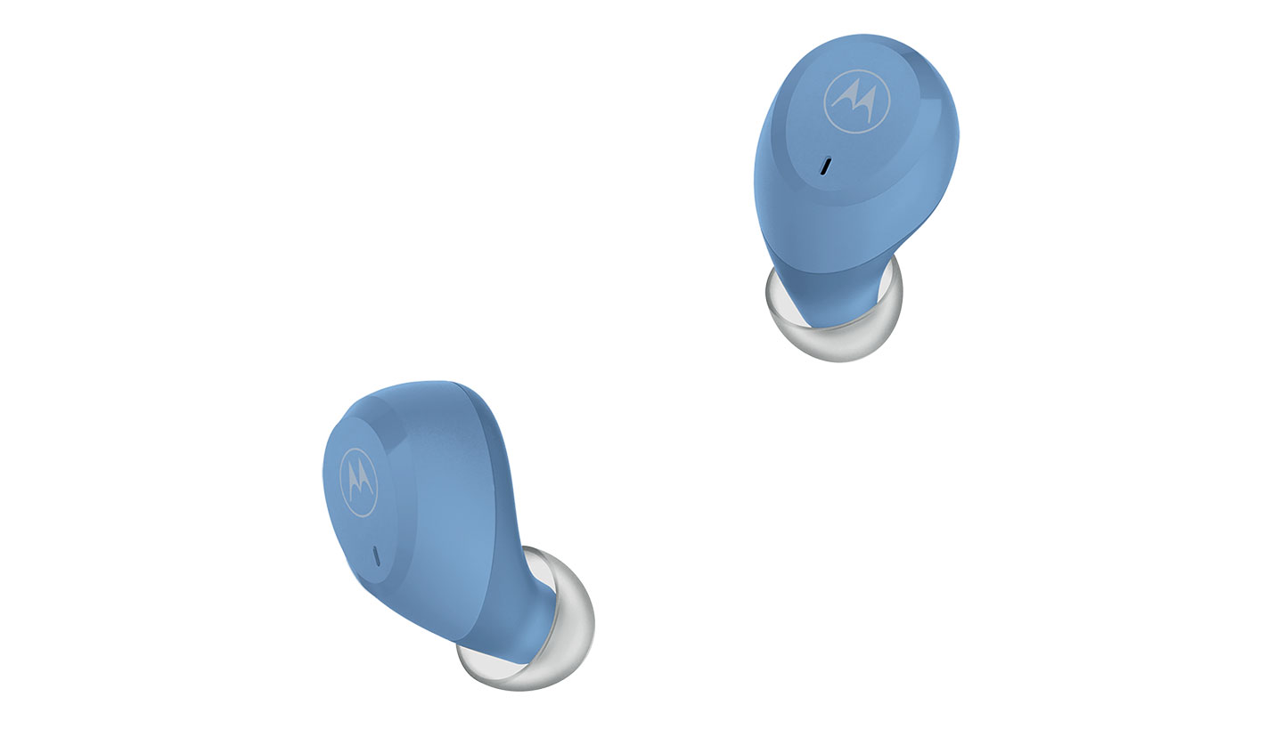 True wireless MOTO Earbuds 100 in blue