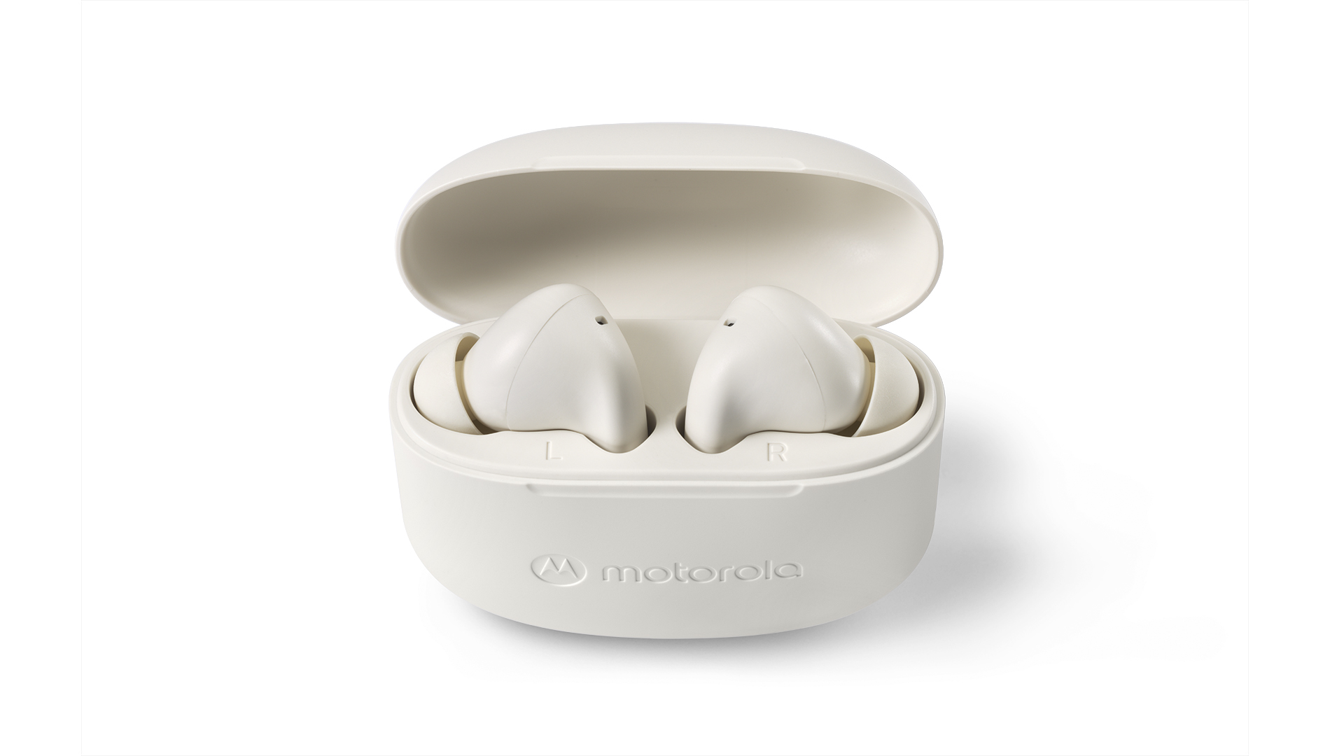 MOTO BUDS 065 True Wireless Earbuds in White with Charging case - Product image