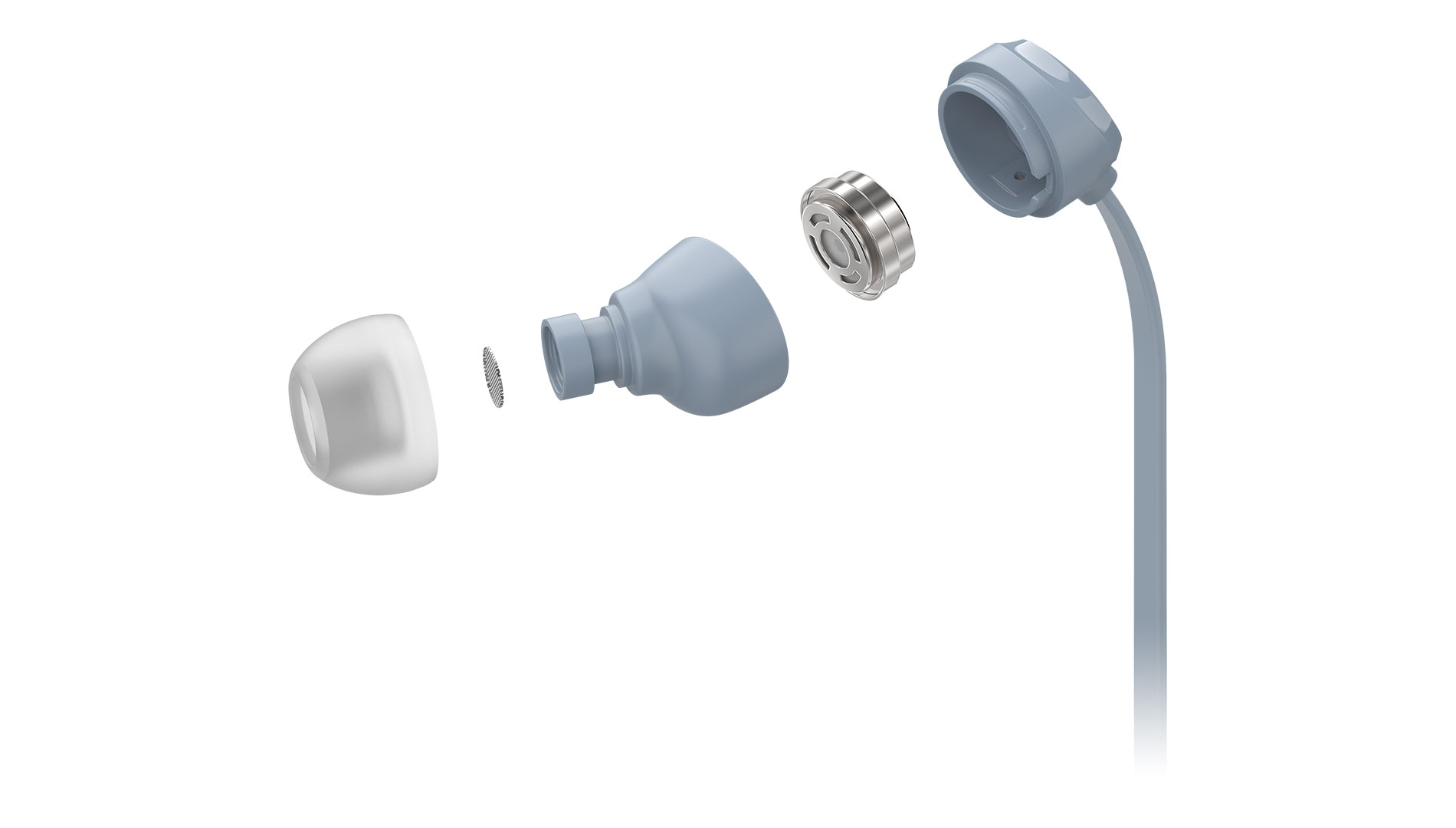 In-ear headphones Earbuds 3-S in blue with high quality speaker drivers - product image